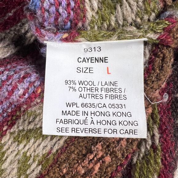 Vintage 90s Woolrich Wool Sweater L Fair Isle Floral Knit Hong Kong Boho Cottage - Picture 13 of 14